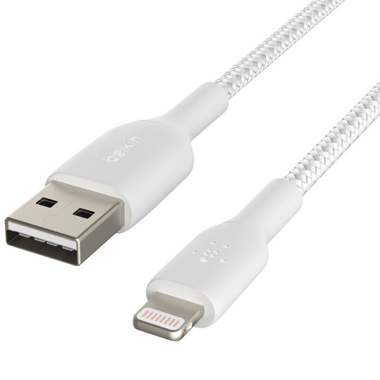 Belkin - Boost Charge Braided Lightning naar USB kabel - 0,15 m - White
