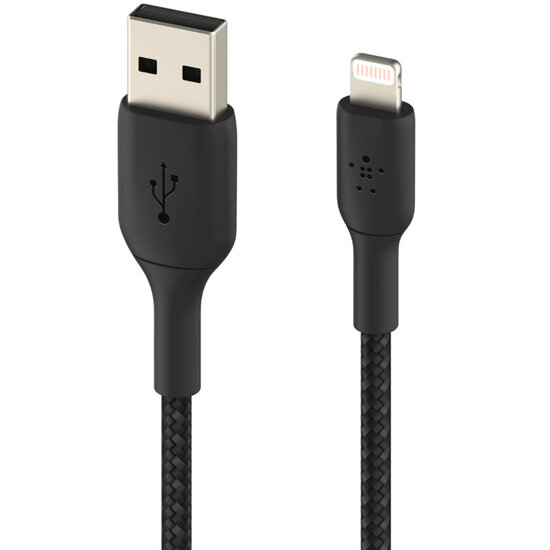 Belkin - Boost Charge Braided Lightning naar USB kabel - 0,15 m - Black