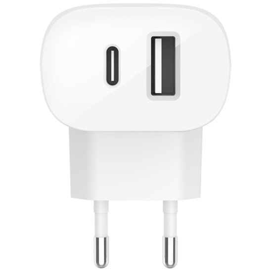 Belkin - Boost Charge Dual USB -C (25W) en USB-A (12W) Wall Charger - 37W - White