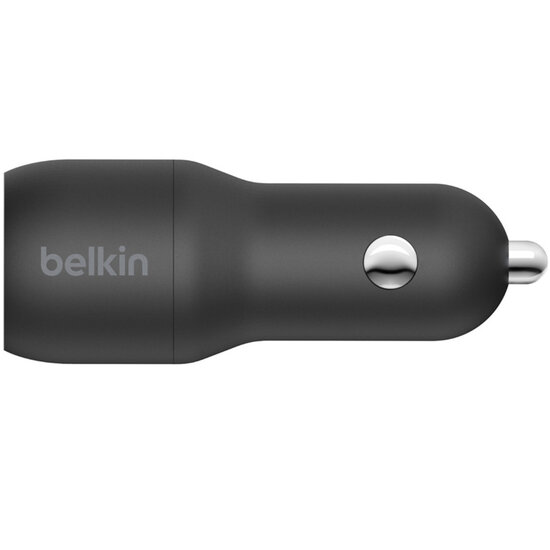 Belkin - Boost Charge Dual USB Car Charger + Lightning kabel - 24W - Black