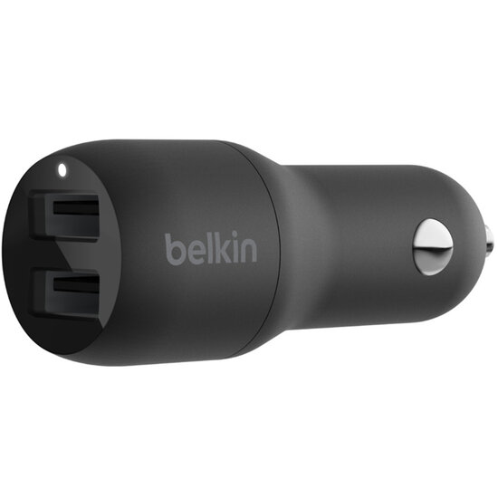 Belkin - Boost Charge Dual USB Car Charger - 24W - Black
