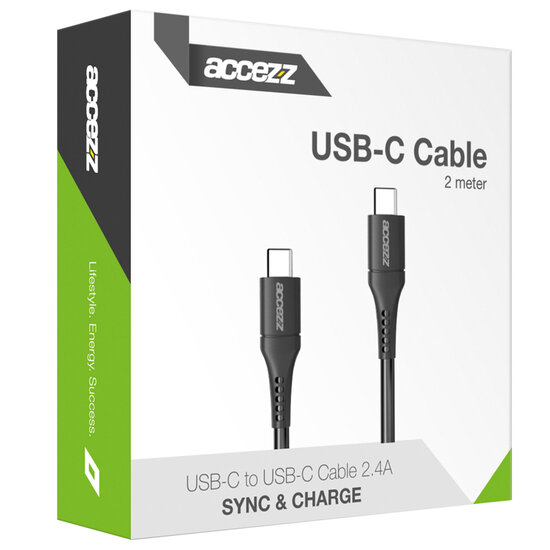 Accezz - USB-C naar USB-C kabel - 2 m - White