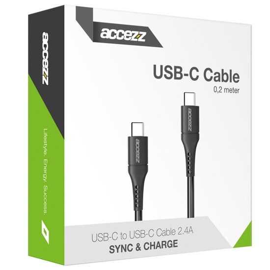 Accezz - USB-C naar USB-C kabel - 0,2 m - White