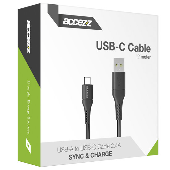 Accezz - USB-C naar USB kabel - 2 m - Black