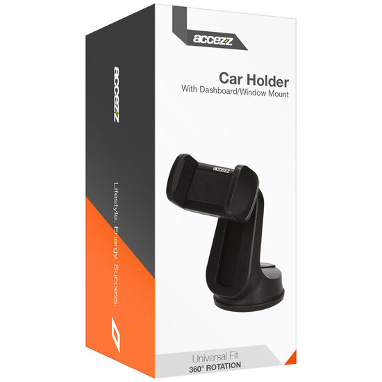 Accezz - Telefoonhouder auto - Verstelbaar - Universeel - Dashboard en voorruit - Black