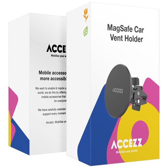 Accezz - Telefoonhouder auto - MagSafe - Inclusief Magnetische Cirkel - Ventilatierooster - Black