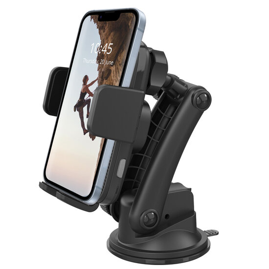 Accezz - Telefoonhouder auto - Draadloze oplader - Dashboard en voorruit - Black