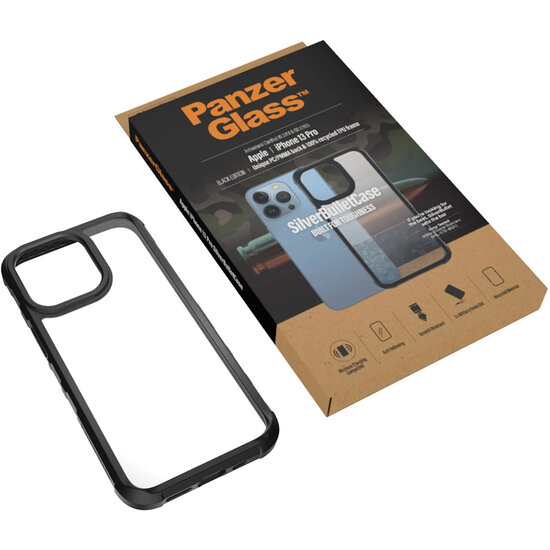 PanzerGlass - SilverBullet ClearCase voor Apple iPhone 13 Pro - Black