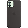 Apple - Silicone Backcover MagSafe voor Apple iPhone 12 Mini - Black