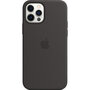 Apple - Silicone Backcover MagSafe voor Apple iPhone 12 (Pro) - Black
