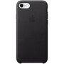 Apple - Leather Backcover voor Apple iPhone SE (2022 / 2020) / 8 / 7 - Black