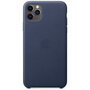 Apple - Leather Backcover voor Apple iPhone 11 Pro Max - Midnight Blue