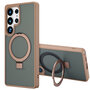 Accezz - Ring Stand Backcover met MagSafe voor Samsung Galaxy S25 Ultra - Brown