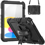 Accezz - Rugged Backcover met schouderstrap voor Apple iPad 11 (2025) 11 inch A16 / iPad 10 (2022) 10.9 inch - Black
