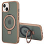 Accezz - Ring Stand Backcover met MagSafe voor Apple iPhone 14 - Brown
