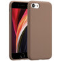 Accezz - Liquid Silicone Backcover voor Apple iPhone SE (2022 / 2020) / 8 / 7 - Light Brown