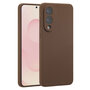 Accezz - Liquid Silicone Backcover met MagSafe voor Samsung Galaxy S25 Edge - New Tea Brown
