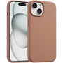 Accezz - Liquid Silicone Backcover met MagSafe voor Apple iPhone 15 - Light Brown