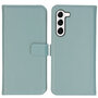 Selencia - Genuine Leather Bookcase voor Samsung Galaxy S23 - Air Blue