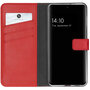 Selencia - Genuine Leather Bookcase voor Samsung Galaxy S21 FE - Red