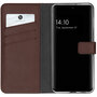 Selencia - Genuine Leather Bookcase voor Samsung Galaxy S21 FE - Brown