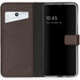 Selencia - Genuine Leather Bookcase voor Samsung Galaxy S21 - Brown