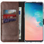 Selencia - Genuine Leather Bookcase voor Samsung Galaxy S10 - Brown