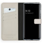 Selencia - Genuine Leather Bookcase voor Samsung Galaxy A72 - Greige