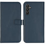 Selencia - Genuine Leather Bookcase voor Samsung Galaxy A34 (5G) - Blue