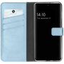 Selencia - Genuine Leather Bookcase voor Samsung Galaxy A32 (5G) - Light Blue