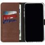 Selencia - Genuine Leather Bookcase voor Apple iPhone Xr - Dark Brown