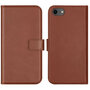 Selencia - Genuine Leather Bookcase voor Apple iPhone SE (2022 / 2020) / 8 / 7 / 6(s) - Light Brown
