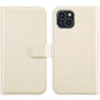 Selencia - Genuine Leather Bookcase voor Apple iPhone 15 - Greige