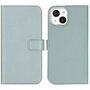 Selencia - Genuine Leather Bookcase voor Apple iPhone 14 - Air Blue