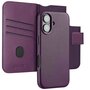 Accezz - Leather Bookcase 2-in-1 met MagSafe voor Apple iPhone 16 - Heath Purple