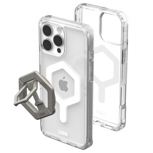 UAG - Plyo Pro backcover + Magnetic Ring Stand voor Apple iPhone 16 Pro Max - Ice White Titanium