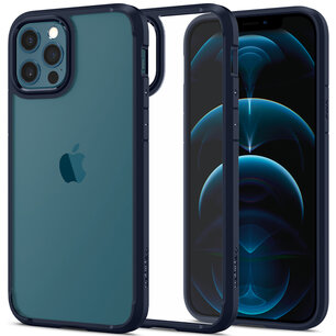 Spigen - Ultra Hybrid Backcover voor Apple iPhone 12 (Pro) - Dark Blue