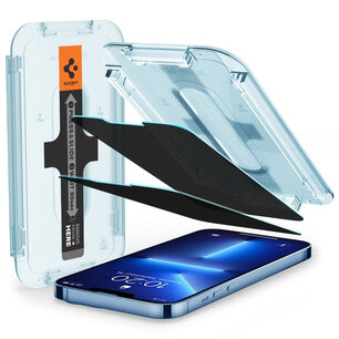Spigen - GLAStR Privacy Screenprotector + Applicator voor Apple iPhone 13 Pro Max - Transparent