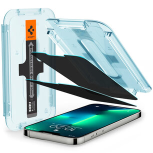 Spigen - GLAStR Privacy Screenprotector + Applicator voor Apple iPhone 13 / 13 Pro - Transparent