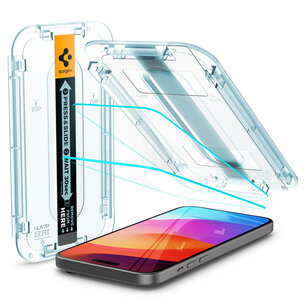 Spigen - GLAStR EZ Fit Screenprotector + Applicator 2-pack voor Apple iPhone 16 Plus / 15 Plus - Transparent
