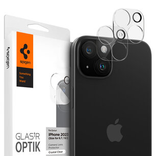 Spigen - GLAStR EZ Fit Optik Camera Protector 2 Pack for Apple iPhone 15 / 15 Plus - Crystal Clear