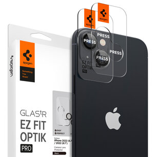 Spigen - GLAStR EZ Fit Optik Camera Protector 2 Pack for Apple iPhone 14 / 14 Plus - Black