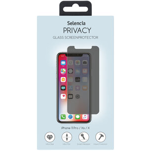 Selencia - Tempered Glass Privacy Screenprotector voor Apple iPhone 11 Pro / Xs / X - Transparent