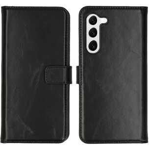 Selencia - Genuine Leather Bookcase voor Samsung Galaxy S23 Plus - Black