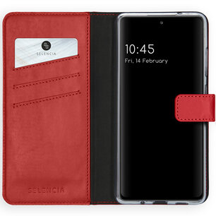 Selencia - Genuine Leather Bookcase voor Samsung Galaxy S20 FE - Red