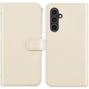 Selencia - Genuine Leather Bookcase voor Samsung Galaxy A54 (5G) - Greige