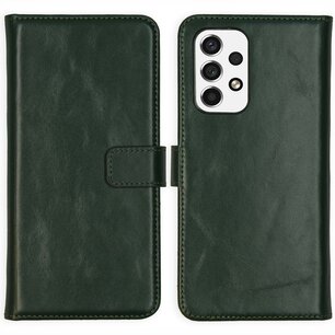 Selencia - Genuine Leather Bookcase voor Samsung Galaxy A53 - Green
