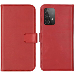 Selencia - Genuine Leather Bookcase voor Samsung Galaxy A52(s) (5G/4G) - Red