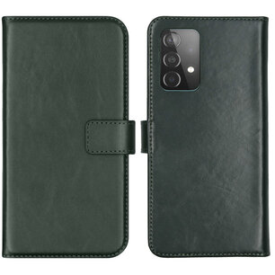 Selencia - Genuine Leather Bookcase voor Samsung Galaxy A52(s) (5G/4G) - Green