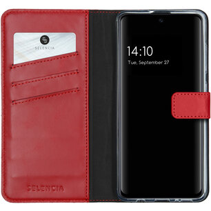 Selencia - Genuine Leather Bookcase voor Samsung Galaxy A51 - Red